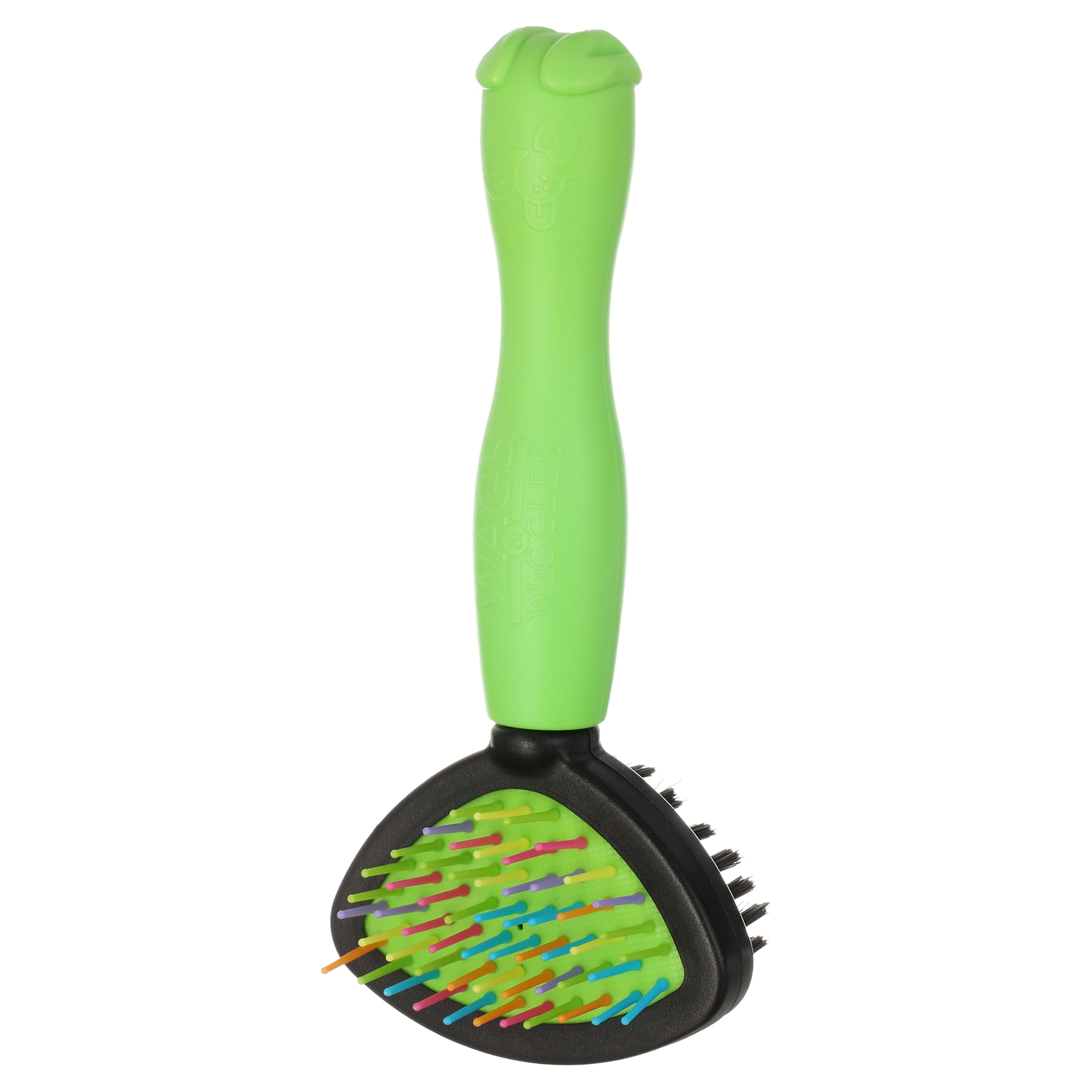 Wags & Wiggles Two-Sided Bristle and Straight Pin Brush for Small Dogs | Dog Brush for Long Haired Dogs | Best Grooming Supplies for All Dogs, 2-in-1 Dog Grooming Brush