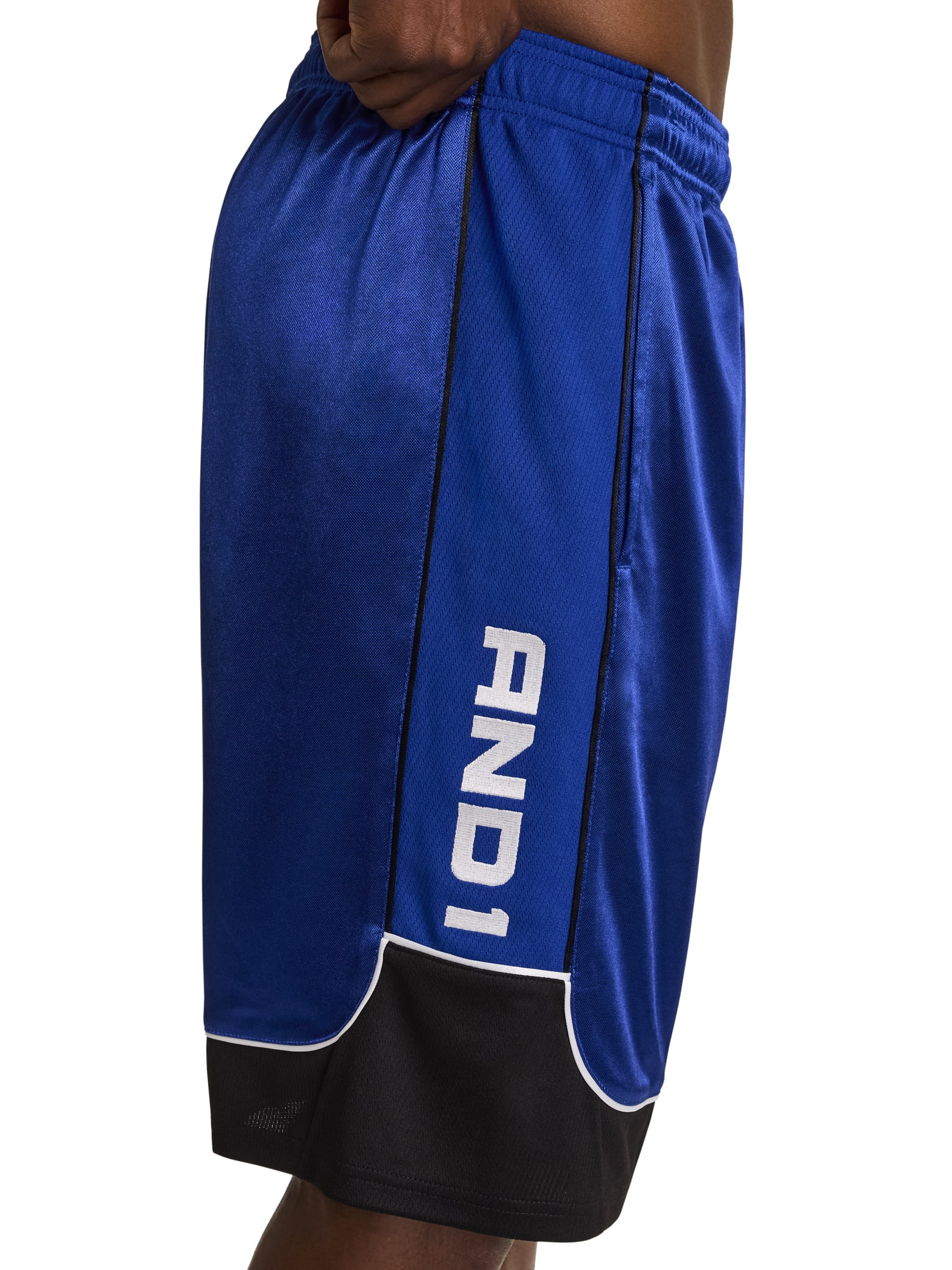 AND1 Men's and Big Men's All Court Colorblock Short, 11" inseam, up to Size 5XL