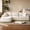 Beige, variant on Ultifit 107'' Modular Sectional Sofa, Modern Woven Upholstery, Convertible L-Shaped Design, No Assembly Required for Living Room, Red