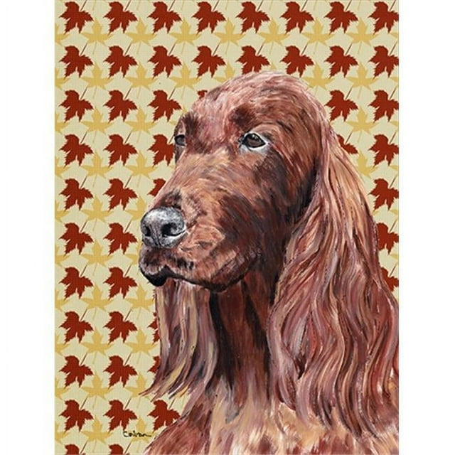 Carolines Treasures SC9538CHF Irlandais Setter Automne Feuilles Drapeau Toile Maison Taille