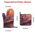 thumbnail image 2 of Honeii Fantasy Bird Illustration Pattern Oven Mitts and Pot Holders, Silicone Oven Gloves,500 F Heat Resistant Oven Mitts Sets, 4PCS, 2 of 6