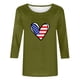 thumbnail image 4 of Blusas para Mujeres Casual 3/4 Manga Cuello Redondo Impreso Suelto, Mujer 3/4 Manga Tops Y Blusas para Diario, 4 of 4