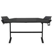 Techni Sport TS911D Gaming Desk with Shelves & Accessory Holder, Black