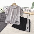thumbnail image 3 of kpoplk Baby Boys & Toddler Boys 2Pcs Matching Clothes Summer Outfits Short Sleeve T-Shirt and Shorts Dinosaur Pattern(Grey,12-18 M), 3 of 3
