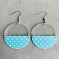 thumbnail image 6 of Half Round Point Plaid Leather and Acrylic Semicircle Geometric Women Earrings, 6 of 9