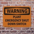 thumbnail image 4 of (2 Pack) Plant Emergency Shut Down Switch OSHA Warning Sign 18 Inch X 12 Inch Plastic Sign, Weather Resistant, UV Protected for Workplace, Business, and Construction Site, Made in the, 4 of 8