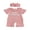 Pink, variant on Preemie Baby Girl Summer Clothes Baby Girl Newborn Hospital Going Home Outfits Waffled Romper I'm New Here Letter Bow Embroidery Short Sleeve Jumpsuit and Headband Set