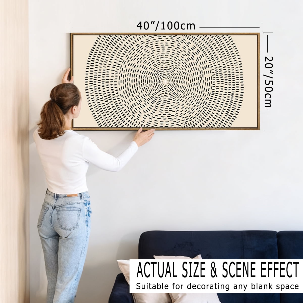 Large Jesus Feeds the 5000 Canvas Wall Art Jesus Framed Wall Decor Modern Christian Artwork Minimalist Bible Painting for Living Room Bedroom Dining Room 20x40 Inch