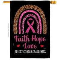 Breeze Decor H120270-BO 28 x 40 in. Pink Hope House Flag