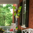 thumbnail image 2 of Northlight 15.75" Green Metal Butterfly Outdoor Garden Windchime, 2 of 5