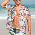 thumbnail image 4 of Uemuo Floral Ditsy Printed Regular Fit Short Sleeve Casual Hawaiian Shirt for Men,Aloha shirt,Tropical shirt,Floral print shirt,Vacation Beach shirt-, 4 of 9