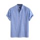 thumbnail image 1 of Eres Más Que una Camisa de Puntuación de Prueba, Impresión de Rayas de Botón Casual de los Hombres, Camisa de Blusa de Manga Corta, 1 of 6