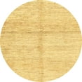 thumbnail image 1 of Ahgly Company Indoor Round Abstract Bold Yellow Solid Area Rugs, 6' Round, 1 of 6