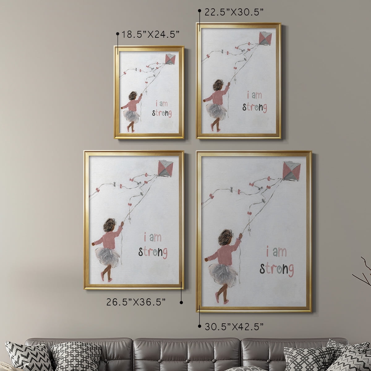 Girl Flying Kite Premium Framed Print - Ready to Hang