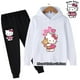 thumbnail image 5 of Jersey de deportes nuevos Kawaii Sanrio Hello Kitty, Sudadera con capucha de Anime, abrigo para niña + Pantalones 2P para niños de 3 a 14 años, regalo de cumpleaños, conjunto informal para correr, 5 of 5