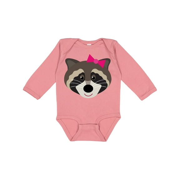 Inktastic Raccoon Girl Animal Girls Long Sleeve Baby Bodysuit
