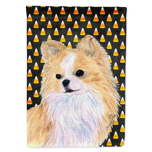 Carolines Treasures SS4266CHF Chihuahua Candy Corn Halloween Portrait Flag Canvas, Large, Multicolor