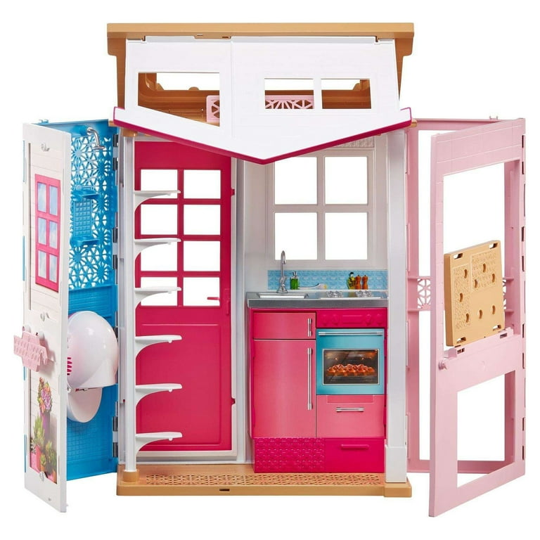 Barbie 2-Story Folding House & Doll Set