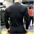 thumbnail image 4 of Lisingtool Tops Men's Breathable Sports Tight-Fitting Long-Sleeved Quick-Drying Fitness Top Long Sleeve Shirts for Men Black, 4 of 6