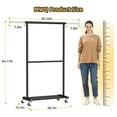 thumbnail image 7 of SUFAUY Rolling Metal Double Rods Garment Rack, Black, 7 of 7