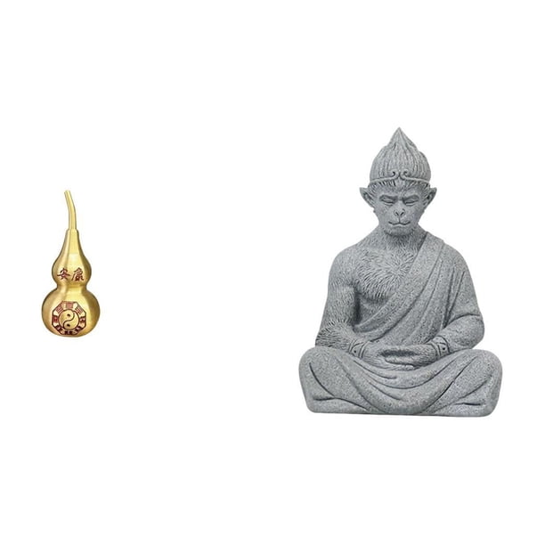 Estatua De Buda Con Calabaza Y Mono De Latón, Adorno Feng Shui, Figura Decorativa En Miniatura, Centro De Mesa Para La Decoración Del Festival De Primavera, Multifuncional, Para Hoteles,