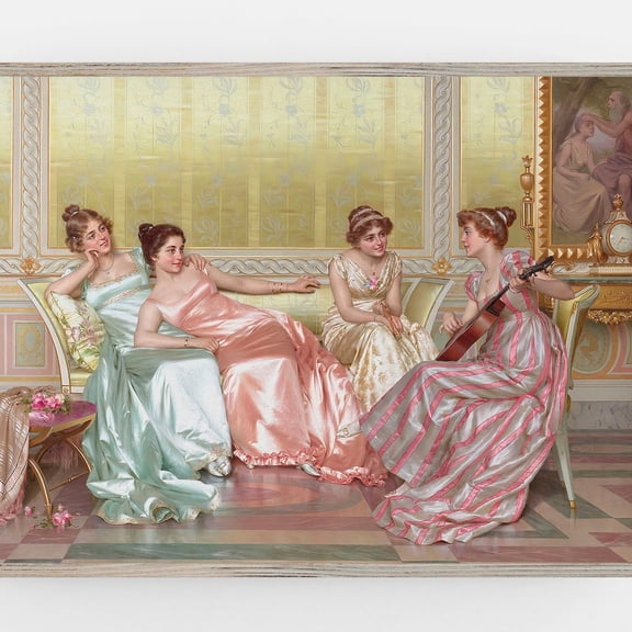 Kna Prints - Vintage Women Print, Victorian Women, Antique Painting, Vintage Wall Art, Regency Wall Decor,, Art Unframed Poster, UNFRAMED-8x12