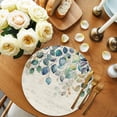 thumbnail image 2 of Blue Teal Botanical Round 15 Inch Placemats Set of 6, Weeping Fall Eucalyptus Leaves Rustic HeatResistant Non Slip Place Mats for Dining Table, Wipeable Braided Kitchen Table Mats for Housewarming, 2 of 9