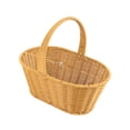 thumbnail image 2 of Cesta de Picnic de mimbre de imitación, cesta tejida a mano, cesta para recoger frutas y verduras, cesta de frutas, cesta de flores para dulces y, 2 of 8