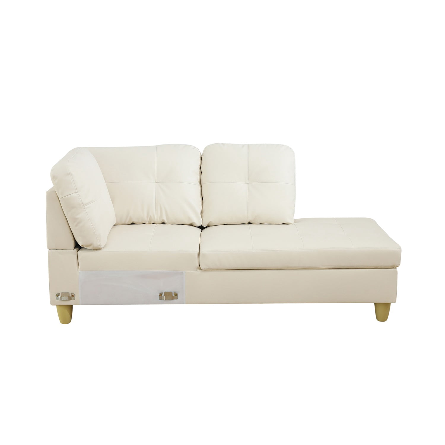 Hommoo Sofa Set, Faux Leather 2-Piece Couch Living Room Sofa Set,White