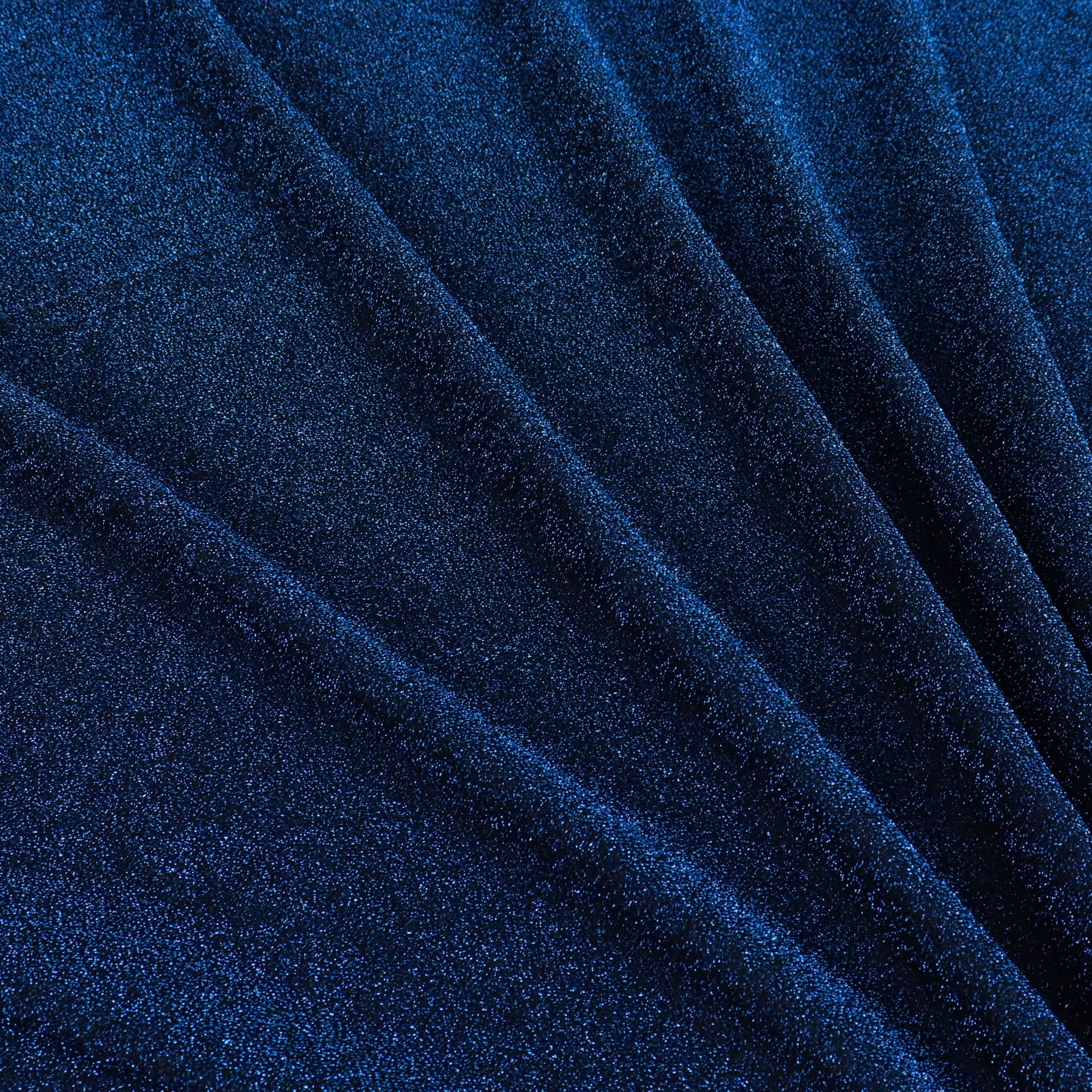 Romex Textiles Polyester Spandex Shiny Lurex Knit Fabric - Black/Royal