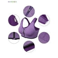 thumbnail image 6 of BadPiggies Women Zip Front Sports Bra Wireless Post-Surgery Bra Removable Pad Tank Top Active Yoga Racerback Sports Bras (XL, Blue), 6 of 10