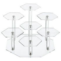 Acrylic Display Stand 7 Tier Collectibles Display Organizer Holder Display Rack for Cupcake Dessert Action Figures Clear