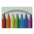 thumbnail image 1 of Crayon Cutting Board, Digital Illustration of Colorful Painting Elements and Blurry Rainbow Nursery Themed, Decorative Tempered Glass Cutting and Serving Board, in 3 Sizes, by Ambesonne, 1 of 2