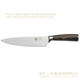 thumbnail image 5 of Kessaku 8-Inch Chef & 8-Inch Serrated Bread & 5.5-Inch Utility Knife Set - Samurai Series - Forged High Carbon 7Cr17MoV Stainless Steel - Pakkawood Handle with Blade Guards, 5 of 11