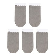 Gongxipen 5 Pcs Practical Finger Sleeve Screen Touch Breathable Game Finger Cover Silver Fiber Elastic Finger Cot Anti-Sweat Thumb Fingers Protector for Mobile Phone (Grey)