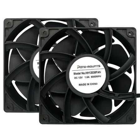 120mm 12v DC Dual Ball Bearing Computer PC Cooling Fan 4Pin PWM Case Antminer Fan with Metal Guard 2-Pack