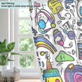 thumbnail image 4 of Yayeee Window Curtains Light Filtering 63"x42" Grommet Panel Pair Home Living Room Decor, White Doodle Pattern, 4 of 7