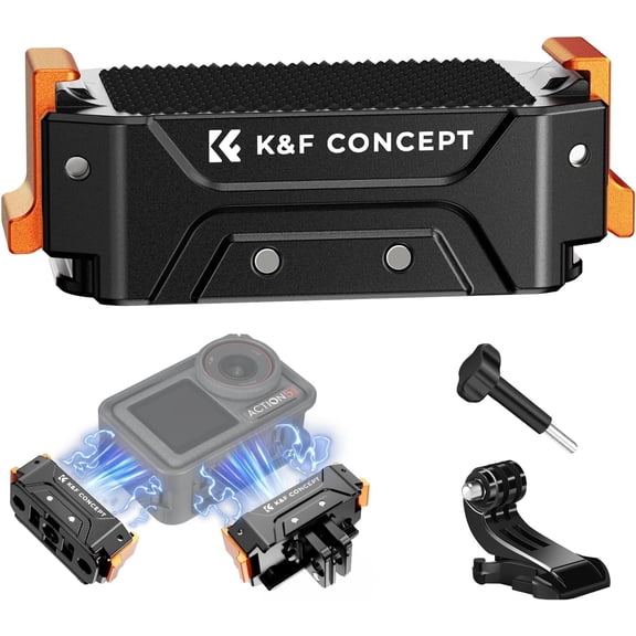 K&F CONCEPT Magnetic Quick Release Adapter Mount with 1/4 Screw Hole/Adapter Connection, Aluminum Alloy Bracket Expansion for DJI Osmo Action 5 Pro/4/3