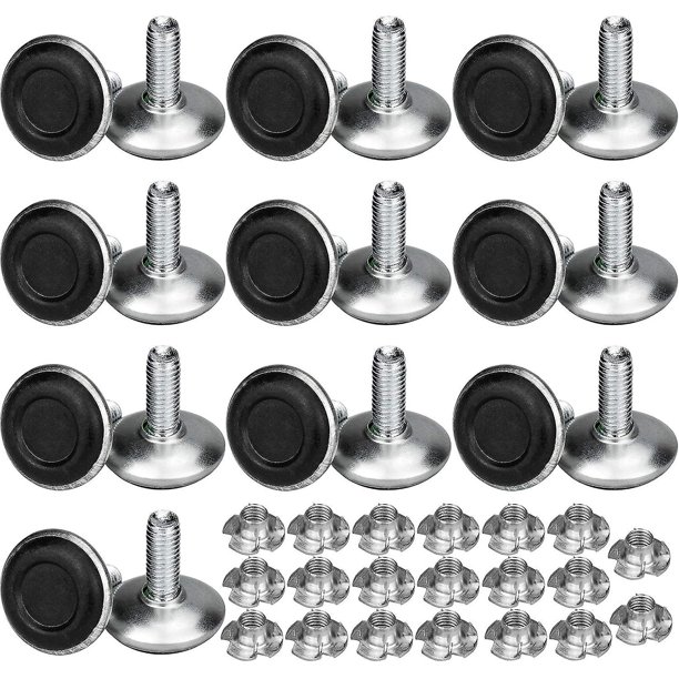 Paquete de 20 patas ajustables para muebles, tornillos de nivelación para patas de muebles, sillas, mesas