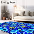thumbnail image 2 of ODIKA 8'x10' Machine Washable Non-Slip Area Rug, Watercolor Splash Bohemian Style High Traffic Rug, Blue, 553883, 2 of 7