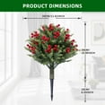 thumbnail image 2 of Ataucjin 19.6" Artificial Topiary Trees Set of 2, Topiary Trees with Metal Ground Spike for Winter and Fall,Christmas Topiary Tree with Red Fruits Outdoor Front Porch Garden, 2 of 7