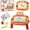 Orange, variant on 2 in 1 Building Block Drawing Board Table, Puzzle & Magnetic Writing Board for Kids, Children DIY Doodle Toy, Orange