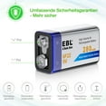 thumbnail image 2 of EBL 16-Pack 280mAh Nimh Rechargeable 9V Batteries for Flashlight Toys, 2 of 5