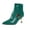 Green, variant on SACFOF Women's Faux Leather Ankle Boots - Fashion Stiletto Heel Short Boots with Metal Buckle Decoration, Edgy Chic Booties for Night Out & Parties