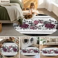 thumbnail image 5 of Round Rugs 5Ft, Halloween Round Area Rug Washable Indoor Throw Carpet, Black Purple Skull Roses Horror Flower Soft Non Slip Circle Rug for Cabinet Bathroom Home Decor Aesthetic, 5 of 8