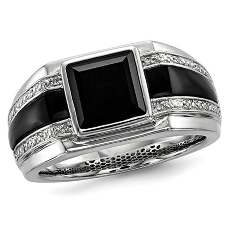 Mens Black Onyx Ring With Accent Diamonds In Black Rhodium Plated   973b27be A8f8 456c A74d 6ecb55a29ea7.0733a7e857e153df88d89deb7be02f2c 