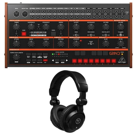 Behringer GRIND Hybrid Semi-Modular Synthesizer, Bundle with TAPH100 Studio Monitor Headphones