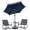 Fringe-Navy Blue, variant on Autlaycil 5 Pcs Patio Outdoor Furniture Sets Contains 2 Textilene Fabric Rocking Bistro Chairs, a Table, a 7.5ft Tiki Thatched Solar Umbrella with Button Tilt and a Umbrella Base