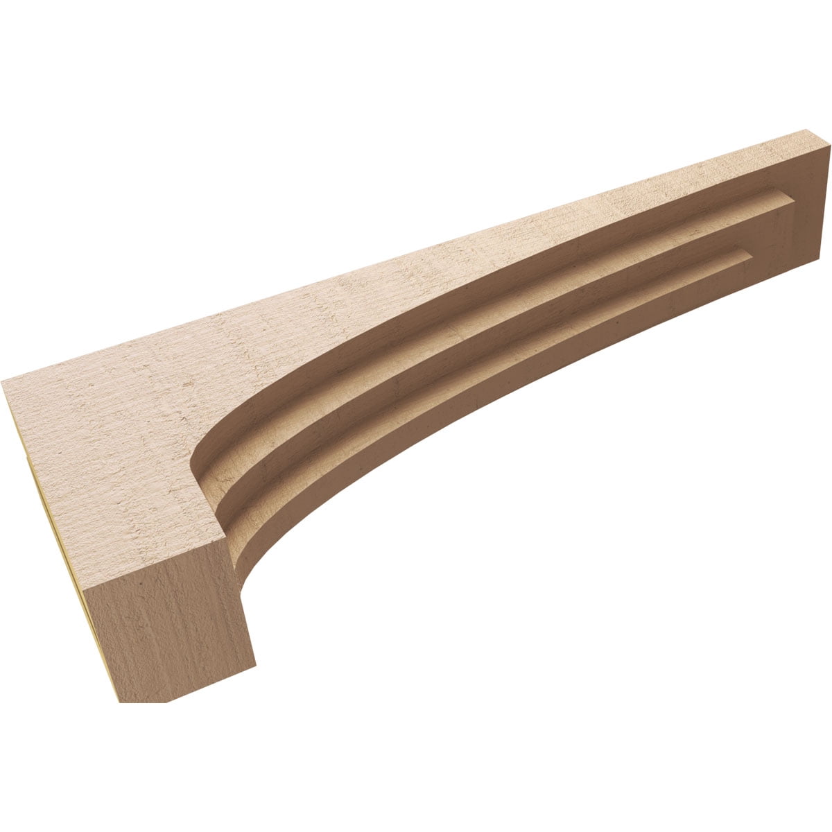 5"W x 30"D x 10"H Thin Rockford Rough Cedar Woodgrain TimberThane Corbel, Primed Tan