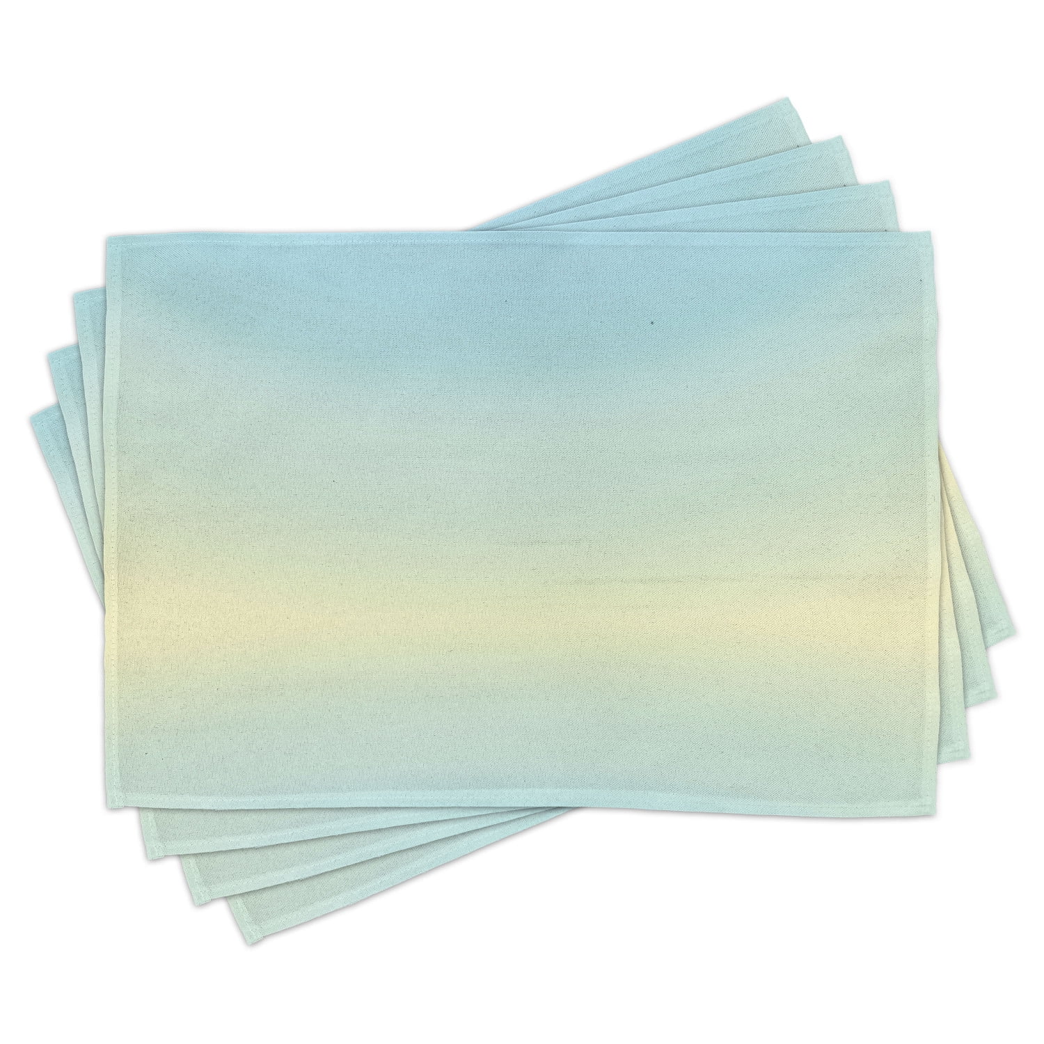 Teal Placemats Set of 4 Defocused Abstract Design in the Center Blurred